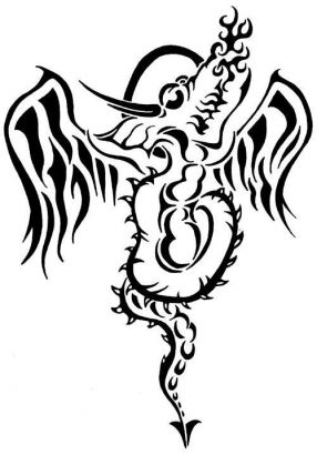 Dragon Tattoo With Tribal Style